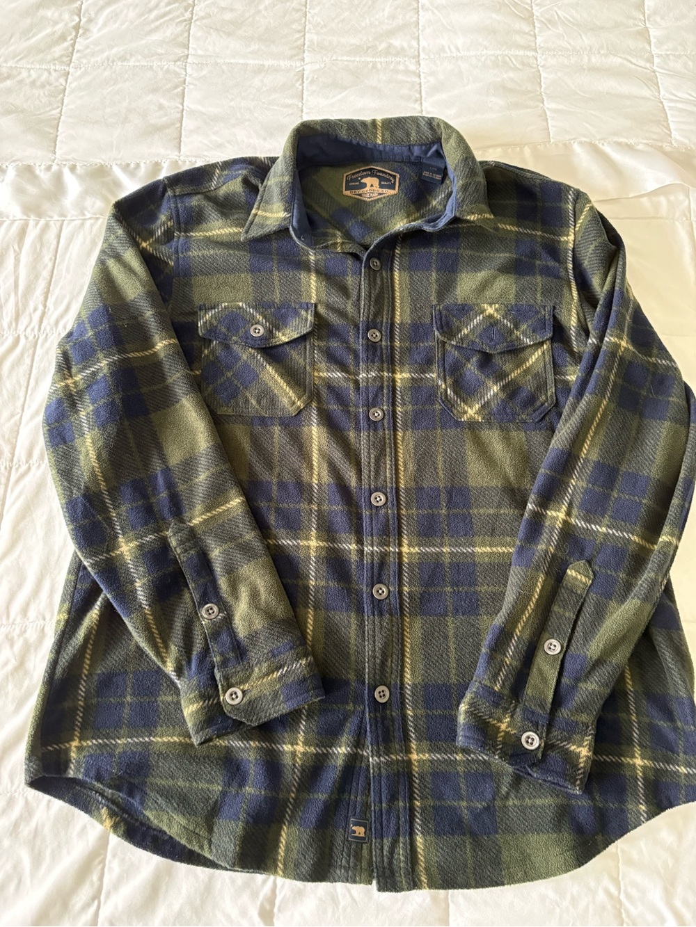 Men's Fleece Plaid Button-Up Shirt Jacket